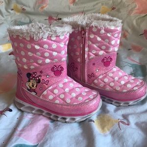 Minnie Mouse Light Up Snow Boots Toddler Size 8